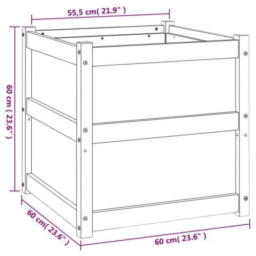 Vrtna sadilica 60 x 60 x 60 cm od masivne borovine - Prirodna boja bora 1 Cijena