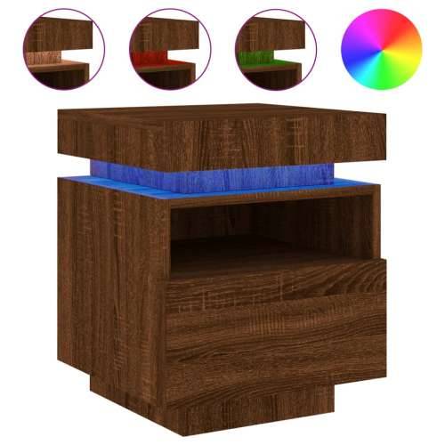 Noćni ormarići s LED svjetlima 2 kom boja hrasta 40x39x48,5 cm - Smeđi hrast 2 Cijena