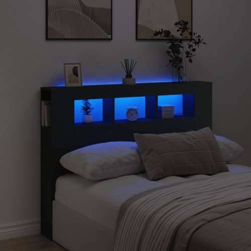 LED uzglavlje crno 140x18,5x103,5 cm konstruirano drvo - Crna 140 x 103.5 cm 1 Cijena