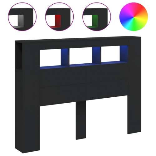 LED uzglavlje crno 140x18,5x103,5 cm konstruirano drvo - Crna 140 x 103.5 cm 1 Cijena