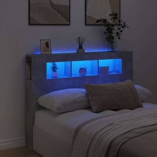 LED uzglavlje siva boja betona 140x18,5x103,5 cm - Beton siva 140 x 103.5 cm 1 Cijena