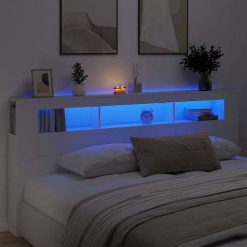 LED uzglavlje bijelo 220x18,5x103,5 cm konstruirano drvo - Bijela 220 x 103.5 cm 1 Cijena