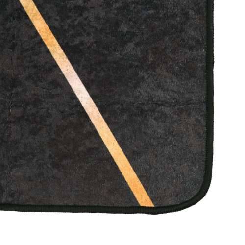 Perivi tepih crno-zlatni 160x230 cm protuklizni - Crna i zlatna 160 x 230 cm Cijena