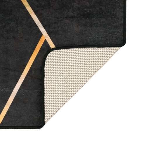 Perivi tepih crno-zlatni 160x230 cm protuklizni - Crna i zlatna 160 x 230 cm Cijena
