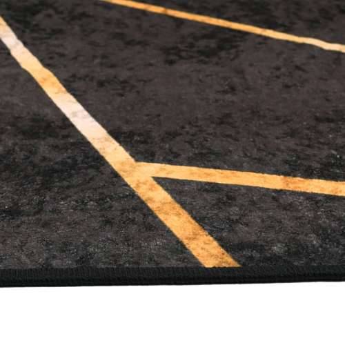 Perivi tepih crno-zlatni 160x230 cm protuklizni - Crna i zlatna 160 x 230 cm Cijena