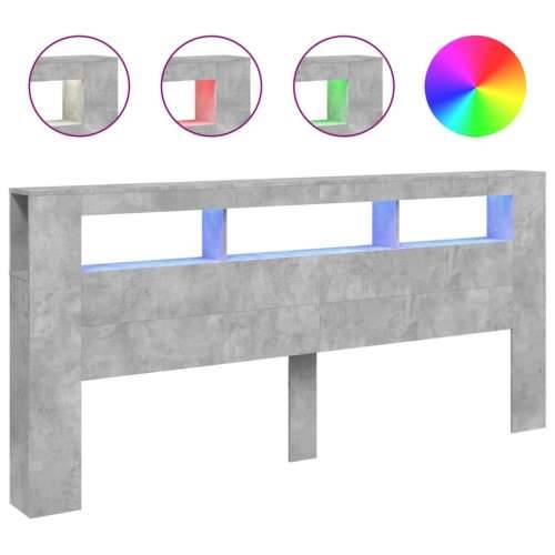 LED uzglavlje siva boja betona 220x18,5x103,5 cm - Beton siva 220 x 103.5 cm 1 Cijena