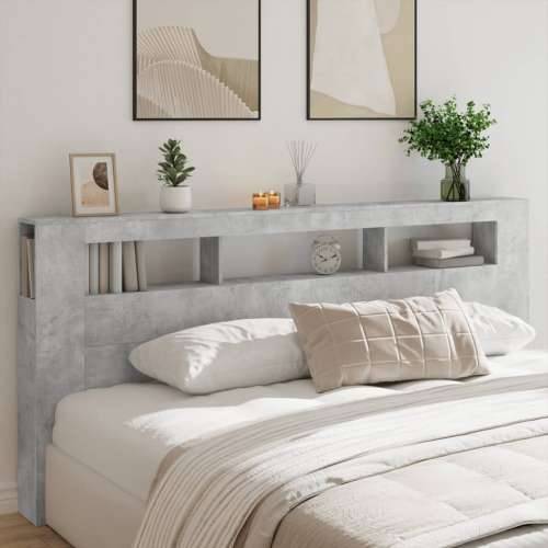 LED uzglavlje siva boja betona 220x18,5x103,5 cm - Beton siva 220 x 103.5 cm 1 Cijena