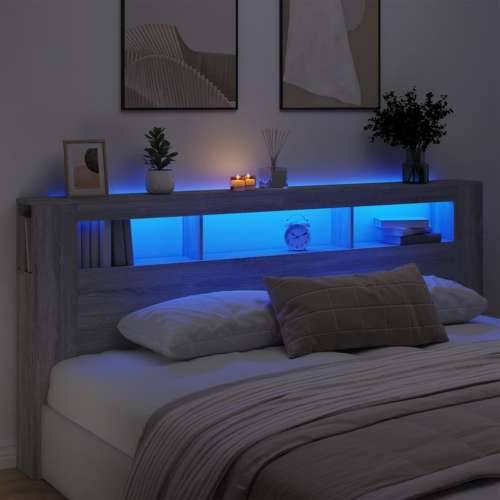 LED uzglavlje boja hrasta 220x18,5x103,5 cm konstruirano drvo - Sivi hrast sonoma 220 x 103.5 cm 1 Cijena