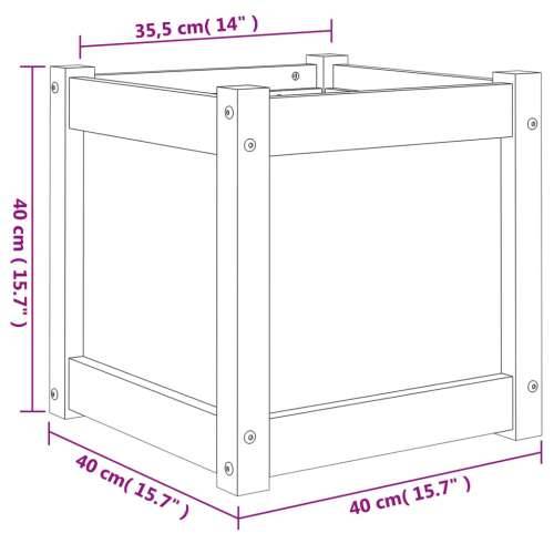 Vrtna sadilica 40 x 40 x 40 cm od masivne borovine - Prirodna boja bora 1 Cijena