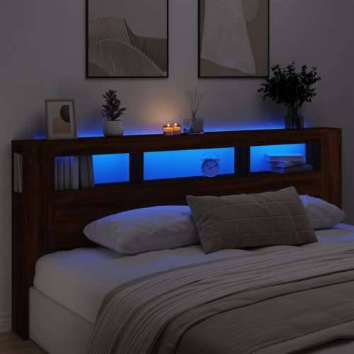 LED uzglavlje boja smeđeg hrasta 220x18,5x103,5 cm - Smeđi hrast 220 x 103.5 cm 1 Cijena