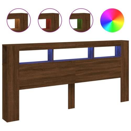LED uzglavlje boja smeđeg hrasta 220x18,5x103,5 cm - Smeđi hrast 220 x 103.5 cm 1 Cijena
