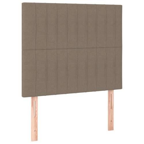 Krevet s oprugama i madracem smeđesivi 100 x 200 cm od tkanine - Sivo-smeđa 100 x 200 cm Okomite pruge Cijena