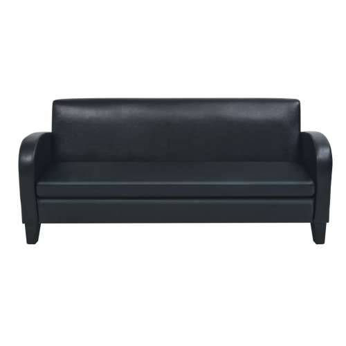 2-dijelni set sofa od umjetne kože crni - dvosjed + trosjed Cijena