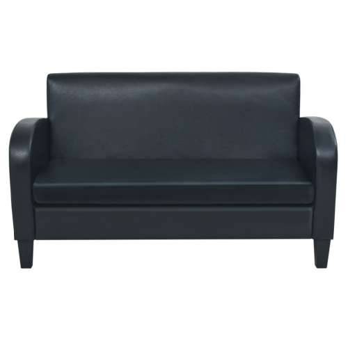 2-dijelni set sofa od umjetne kože crni - dvosjed + trosjed Cijena