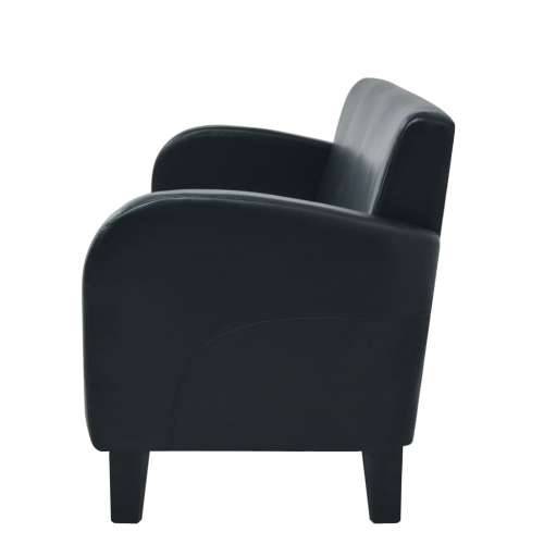 2-dijelni set sofa od umjetne kože crni - dvosjed + trosjed Cijena