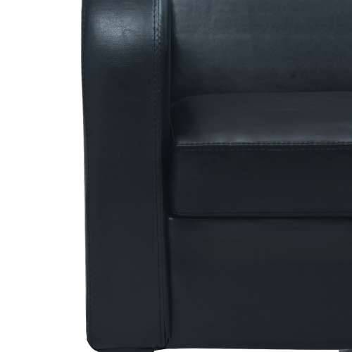 2-dijelni set sofa od umjetne kože crni - dvosjed + trosjed Cijena