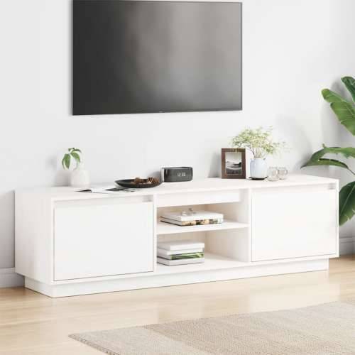 TV ormarić bijeli 140 x 35 x 40 cm od masivne borovine - Bijela 1 Cijena