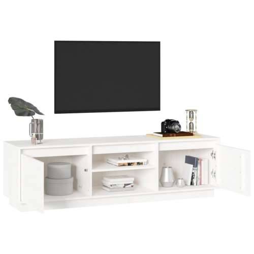 TV ormarić bijeli 140 x 35 x 40 cm od masivne borovine - Bijela 1 Cijena