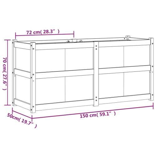 Vrtna sadilica bijela 150 x 50 x 70 cm od masivne borovine Cijena