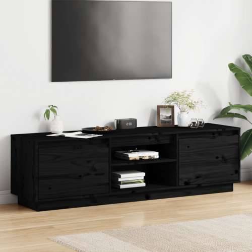 TV ormarić crni 140 x 35 x 40 cm od masivne borovine - Crna 1 Cijena