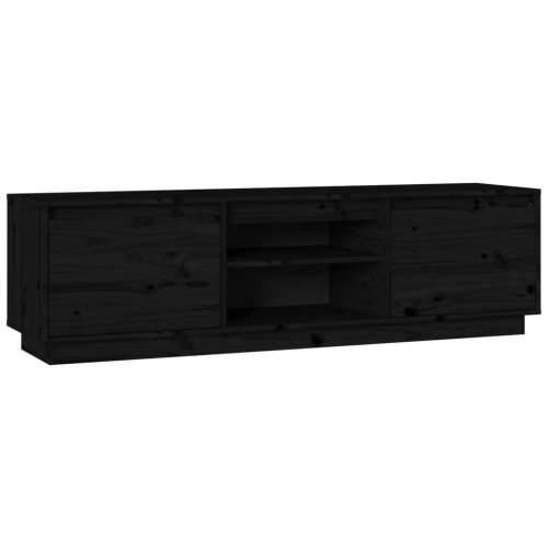 TV ormarić crni 140 x 35 x 40 cm od masivne borovine - Crna 1 Cijena