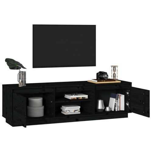 TV ormarić crni 140 x 35 x 40 cm od masivne borovine - Crna 1 Cijena