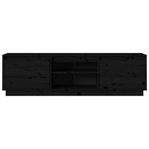 TV ormarić crni 140 x 35 x 40 cm od masivne borovine - Crna 1 Cijena