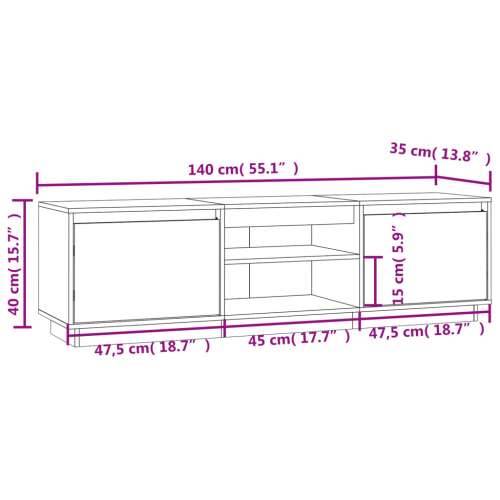 TV ormarić crni 140 x 35 x 40 cm od masivne borovine - Crna 1 Cijena