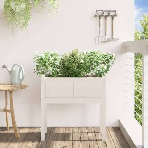 Vrtne sadilice s nogama bijela 70x31x70 cm od masivne borovine - Bijela boja bora 1 Cijena
