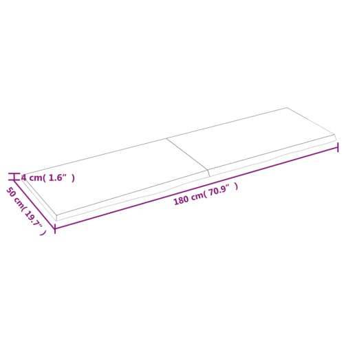 Kupaonska radna ploča 180x50x(2-4) cm netretirano masivno drvo - Prirodna 180 x 50 x 4 cm Cijena