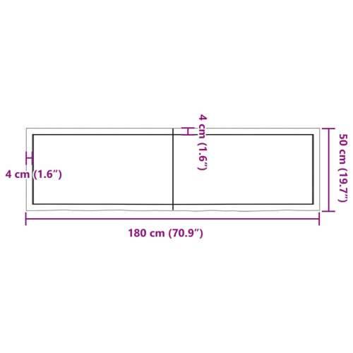 Kupaonska radna ploča 180x50x(2-4) cm netretirano masivno drvo - Prirodna 180 x 50 x 4 cm Cijena