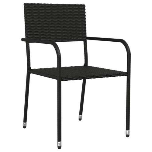 Vrtna garnitura - 5-dijelni vrtni blagovaonski set od poliratana crni - Crna Dužina stola 160 cm 4 Cijena