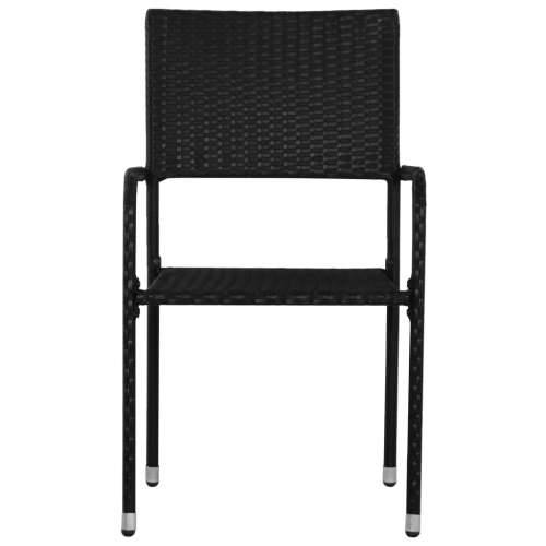 Vrtna garnitura - 5-dijelni vrtni blagovaonski set od poliratana crni - Crna Dužina stola 160 cm 4 Cijena