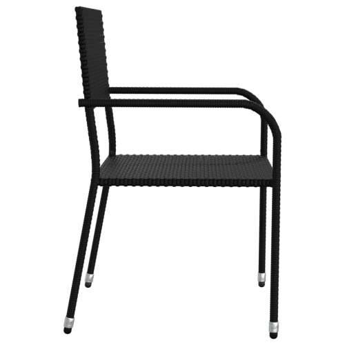 Vrtna garnitura - 5-dijelni vrtni blagovaonski set od poliratana crni - Crna Dužina stola 160 cm 4 Cijena
