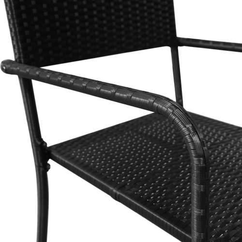 Vrtna garnitura - 5-dijelni vrtni blagovaonski set od poliratana crni - Crna Dužina stola 160 cm 4 Cijena