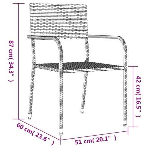 Vrtna garnitura - 5-dijelni vrtni blagovaonski set od poliratana crni - Crna Dužina stola 160 cm 4 Cijena