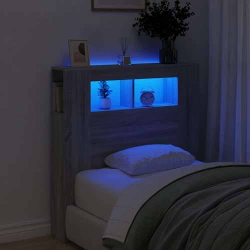 LED uzglavlje boja hrasta 100x18,5x103,5 cm konstruirano drvo - Sivi hrast sonoma 100 x 103.5 cm 1 Cijena
