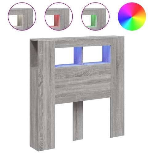 LED uzglavlje boja hrasta 100x18,5x103,5 cm konstruirano drvo - Sivi hrast sonoma 100 x 103.5 cm 1 Cijena