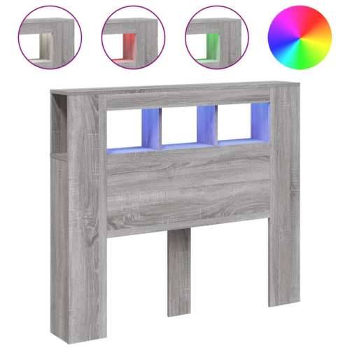 LED uzglavlje boja hrasta 120x18,5x103,5 cm konstruirano drvo - Sivi hrast sonoma 120 x 103.5 cm 1 Cijena