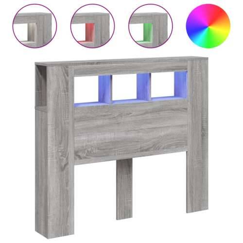 LED uzglavlje boja hrasta 120x18,5x103,5 cm konstruirano drvo - Sivi hrast sonoma 120 x 103.5 cm 1 Cijena