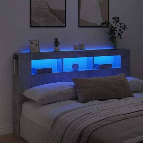 LED uzglavlje siva boja betona 180x18,5x103,5 cm - Beton siva 180 x 103.5 cm 1 Cijena