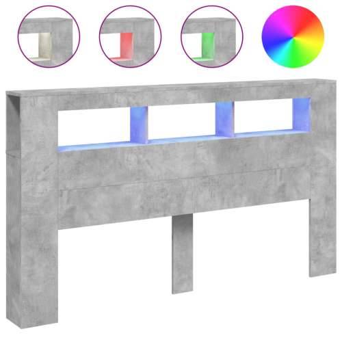 LED uzglavlje siva boja betona 180x18,5x103,5 cm - Beton siva 180 x 103.5 cm 1 Cijena