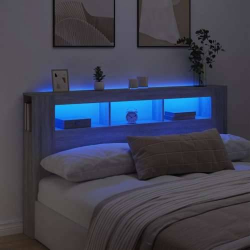 LED uzglavlje boja hrasta 180x18,5x103,5 cm konstruirano drvo - Sivi hrast sonoma 180 x 103.5 cm 1 Cijena