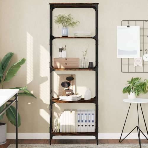 Regal za knjige s 5 razina boja hrasta 59 x 35 x 171 cm drveni - Dimljeni hrast 1 171 cm Cijena