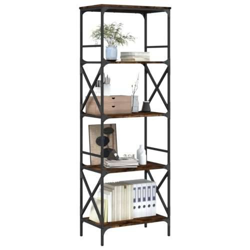 Regal za knjige s 5 razina boja hrasta 59 x 35 x 171 cm drveni - Dimljeni hrast 1 171 cm Cijena
