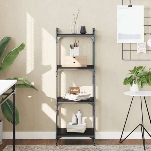 Regal za knjige s 4 razine crni 40x30x120 cm konstruirano drvo - Crna 1 120 cm 40 cm Cijena