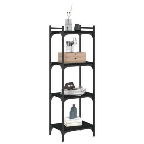 Regal za knjige s 4 razine crni 40x30x120 cm konstruirano drvo - Crna 1 120 cm 40 cm Cijena