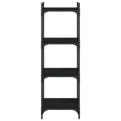 Regal za knjige s 4 razine crni 40x30x120 cm konstruirano drvo - Crna 1 120 cm 40 cm Cijena