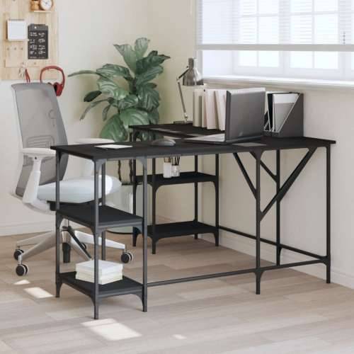 Radni stol crni 139 x 139 x 75 cm od konstruiranog drva - Crna Cijena