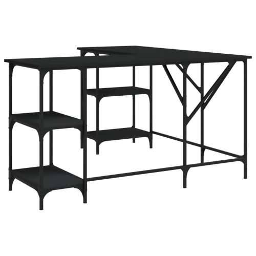 Radni stol crni 139 x 139 x 75 cm od konstruiranog drva - Crna Cijena